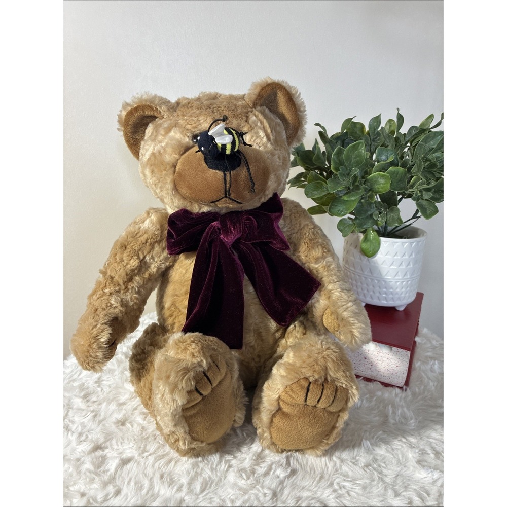 Chosun Teddy Bear Bumblebee Bee on Nose Plush 14" Stuffed Animal Velvet Bow